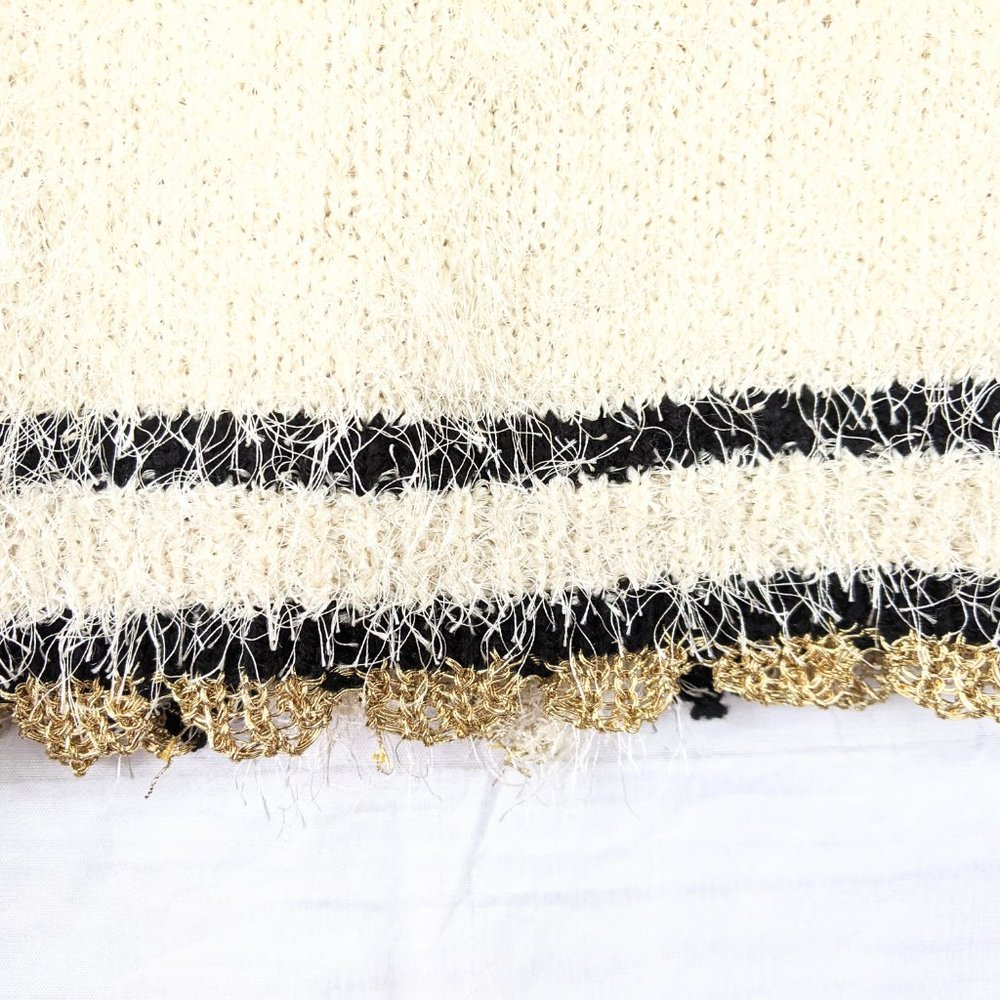 Anthropologie Ceres Cream Gold Eyelash Cardigan - Picture 7 of 7
